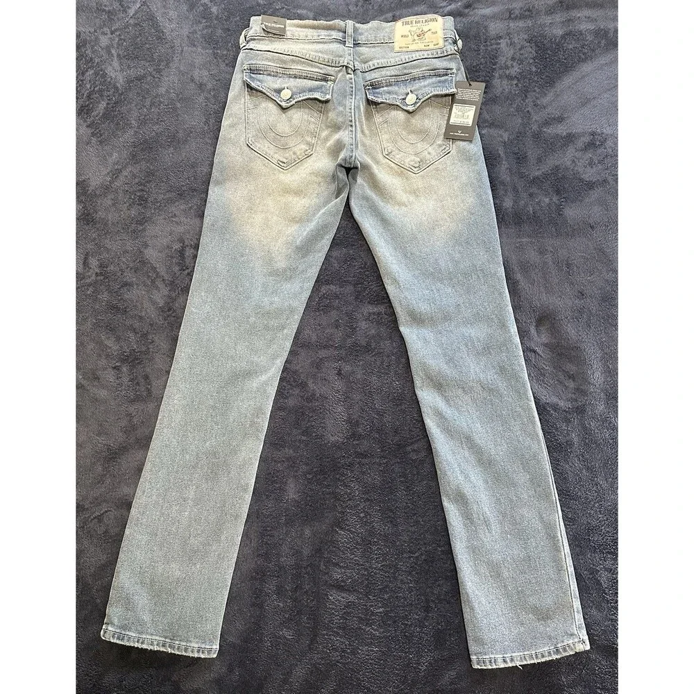 True Religion Ricky SN Flap Straight Fit Jeans Blue Men's 28x34 NWT